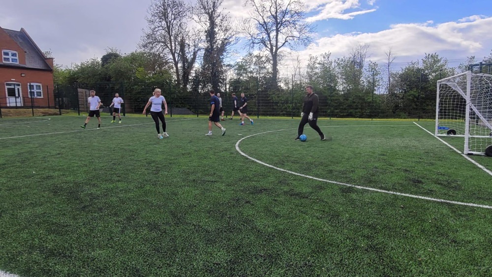 players running the pitch